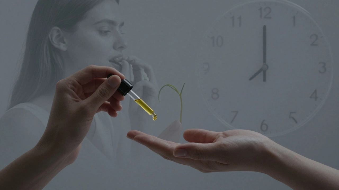 Ruka masírující kůži kolem nehtu olejem, s časovou osou ukazující 3 měsíce růstu.