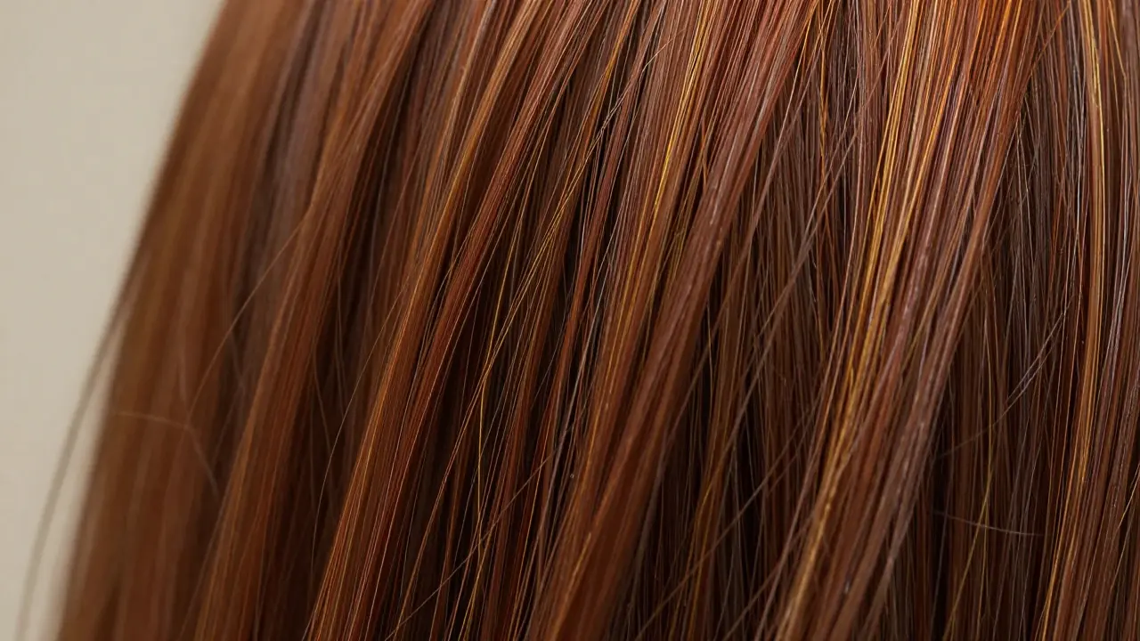 Detailní záběr silných a lesklých vlasů ukazující zdravou strukturu.