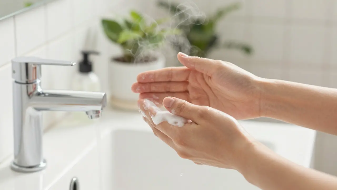 Masáž obličeje olejem při čištění metodou double cleansing