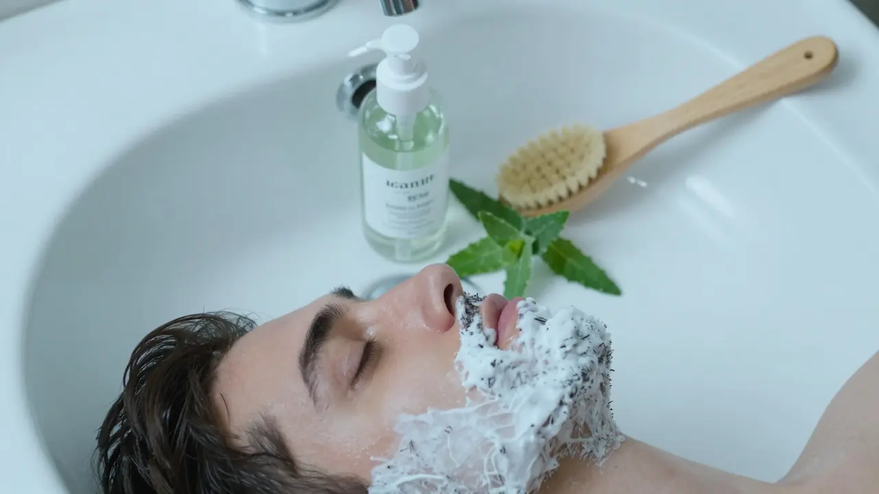 Péče o pleť po holení s balzámem a přírodními ingrediencemi