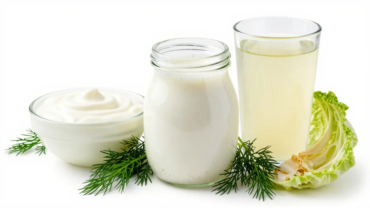 Kefír, jogurt a odvar ze zelí jako zdroje prospěšných probiotik