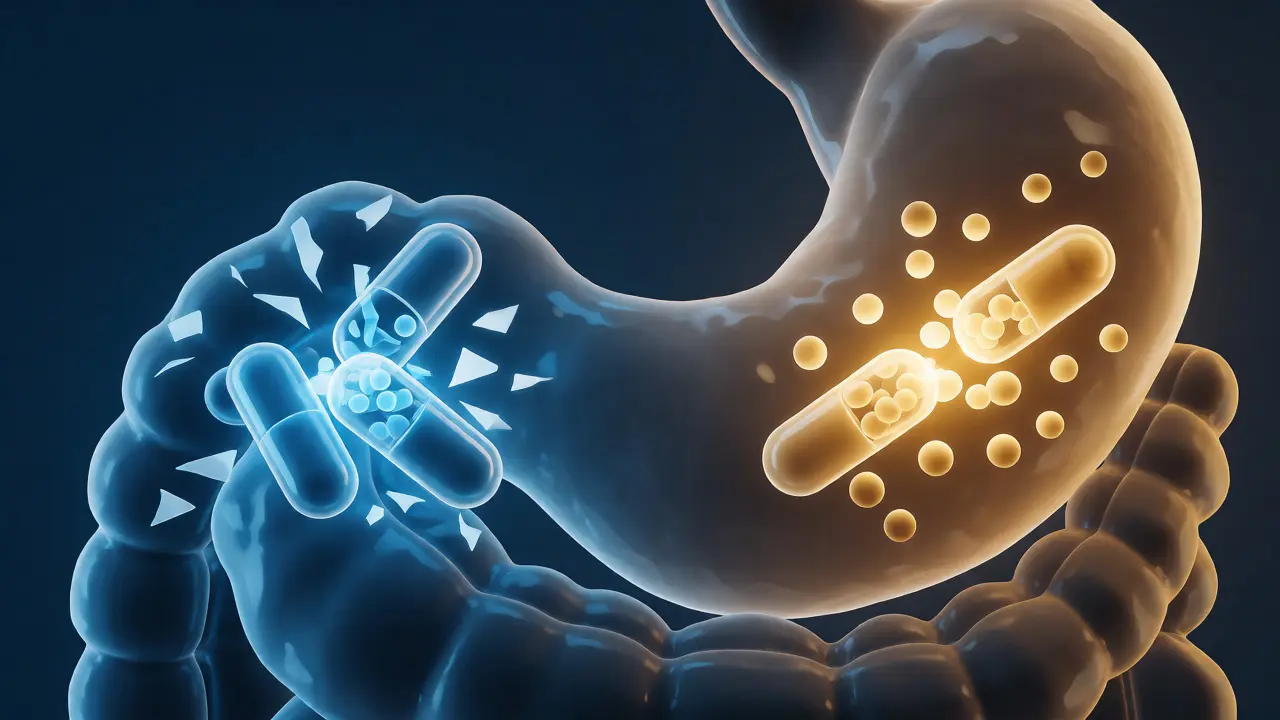 Konceptuální ilustrace časového odstupů mezi užíváním antibiotik a probiotik